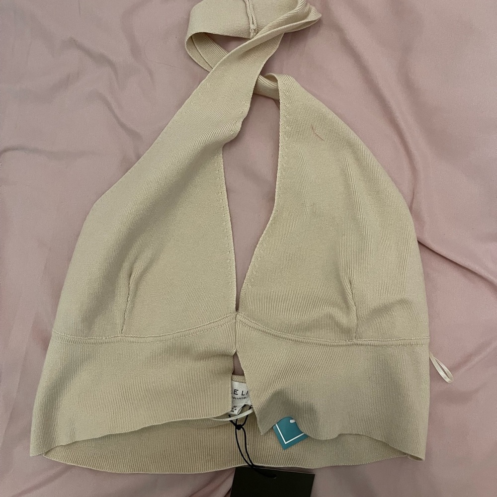Halter Cross Sweater Top